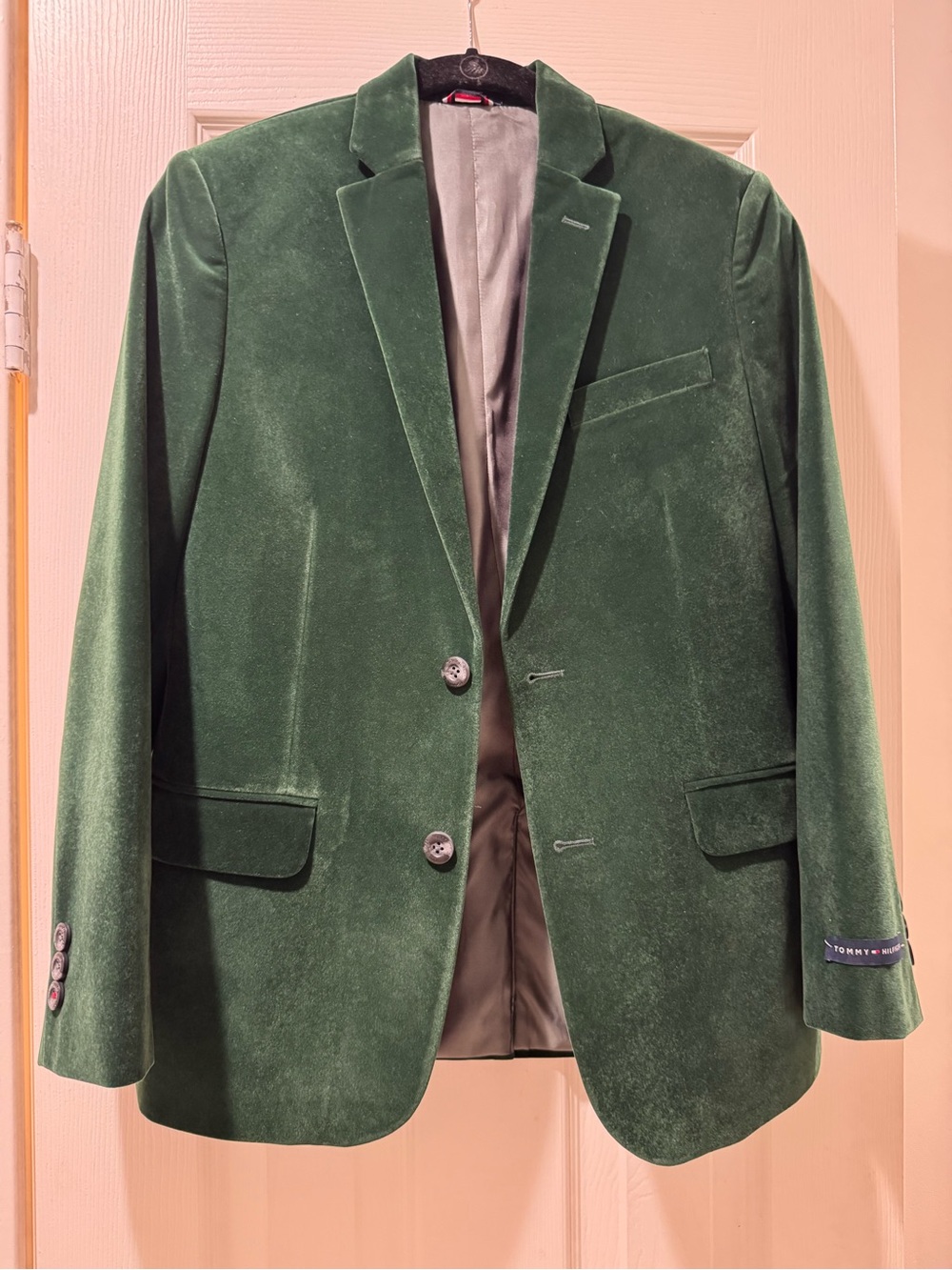 NEVER WORN Tommy Hilfiger Dark Green Velvet Sport Coat Blazer - Boys (Size 14)